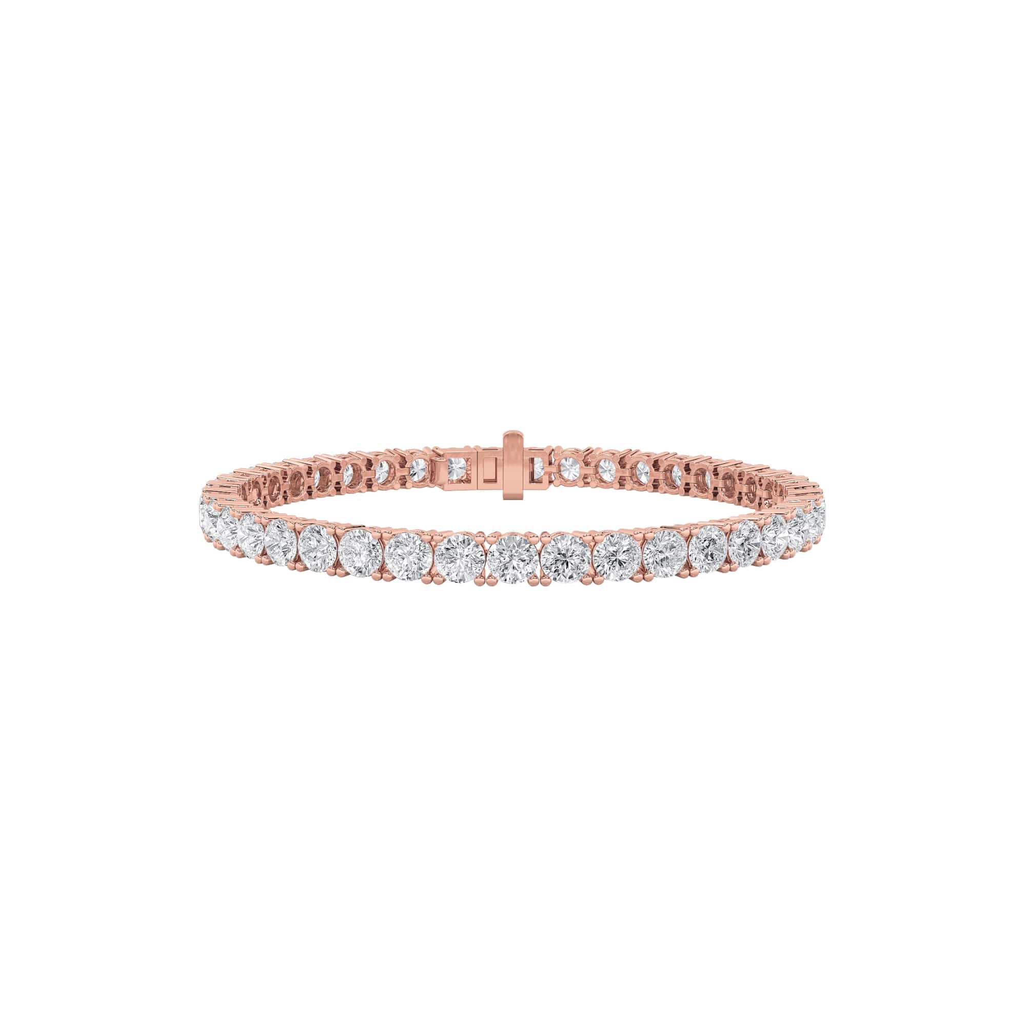 12CTW Round Shaped Lab Grown Diamond (G/VS) Tennis Bracelet in 14K Gold