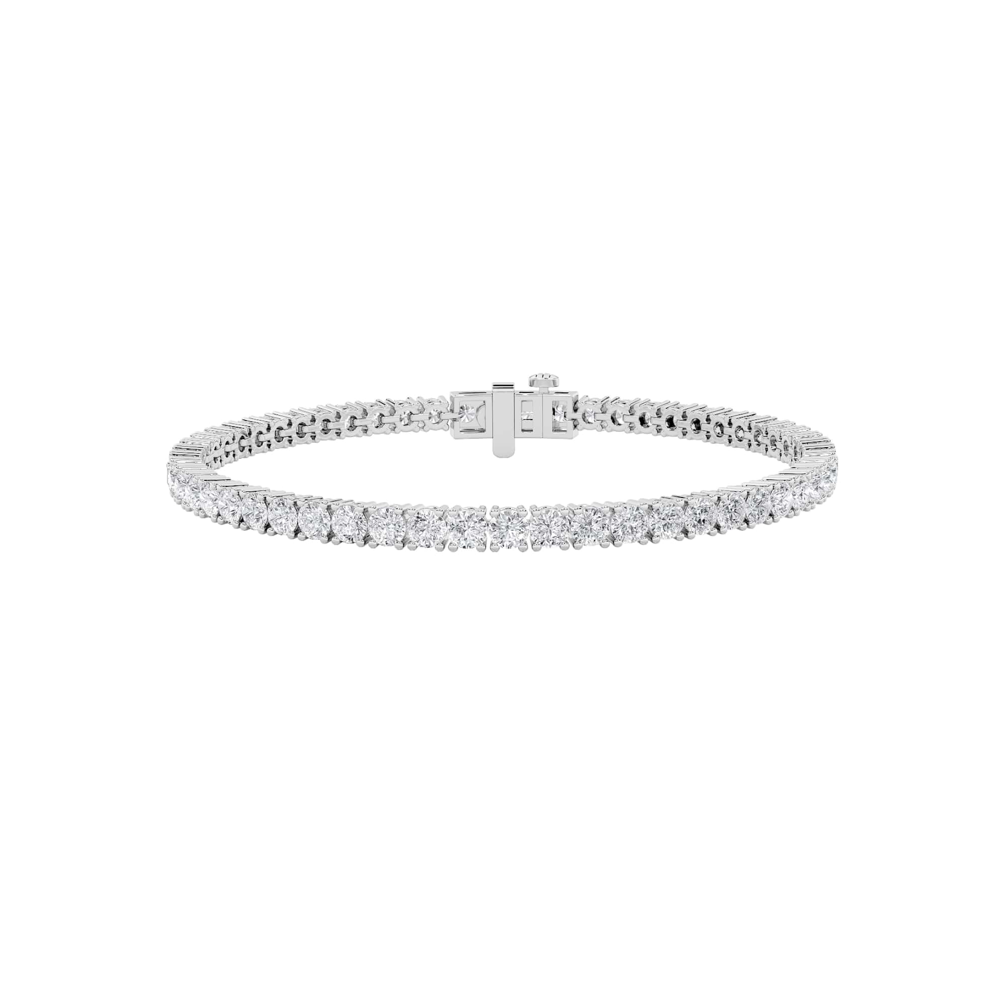 3CTW Round Shaped Lab Grown Diamond (F/VS) Classic Tennis Bracelet in 14K Gold