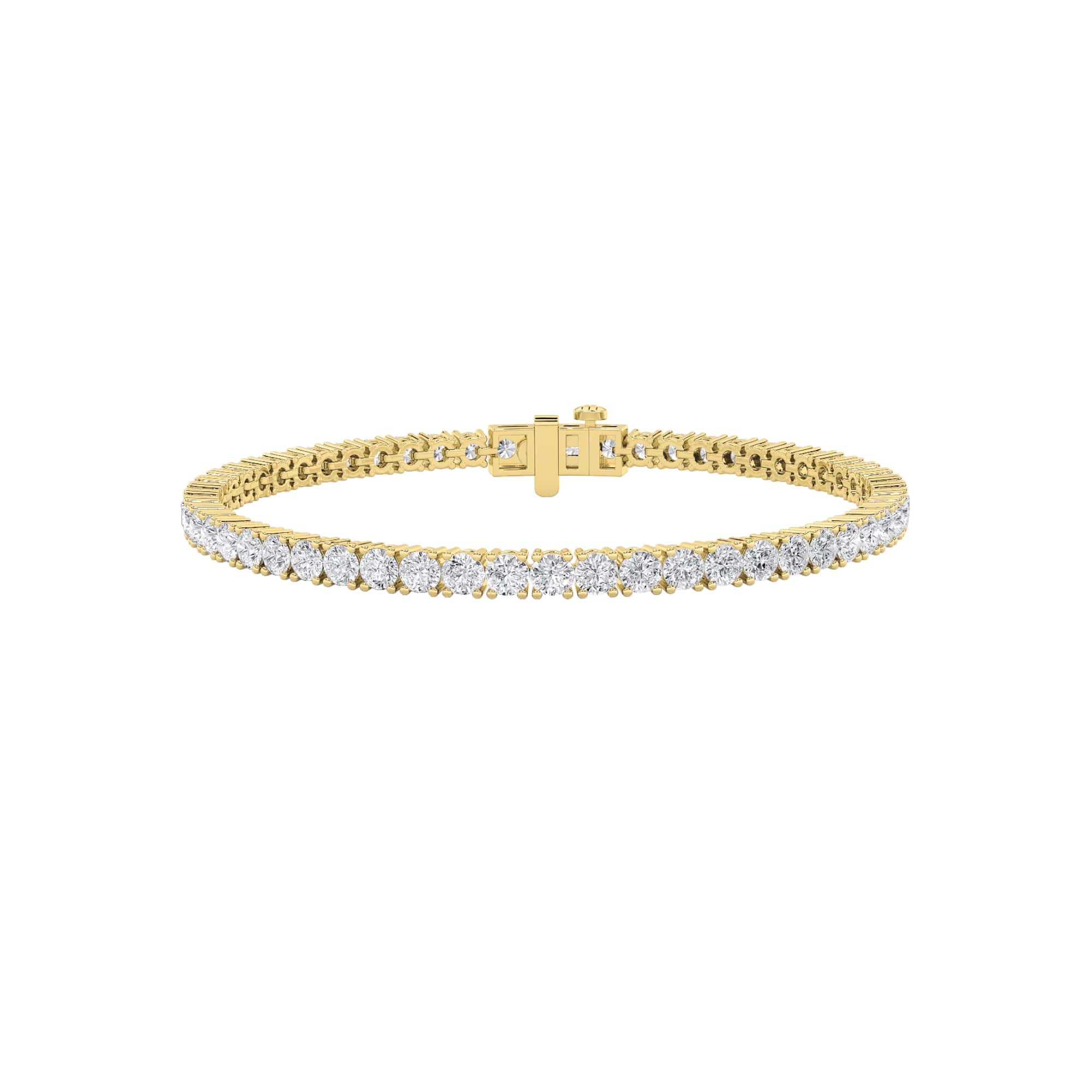 3CTW Round Shaped Lab Grown Diamond (F/VS) Classic Tennis Bracelet in 14K Gold