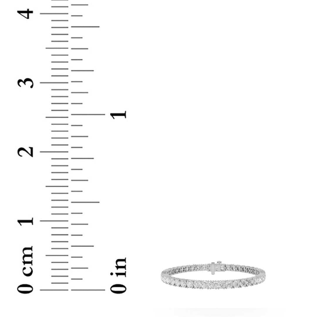 6CTW Round Shaped Lab Grown Diamond (F/VS) Tennis Bracelet in 14K Gold