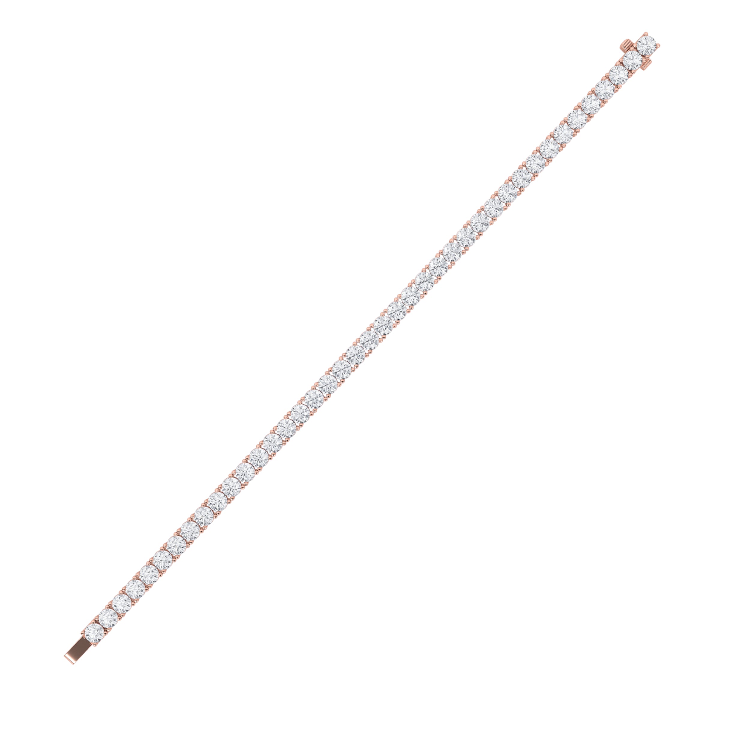 8CTW Round Shaped Lab Grown Diamond (G/VS) Tennis Bracelet in 14K Gold