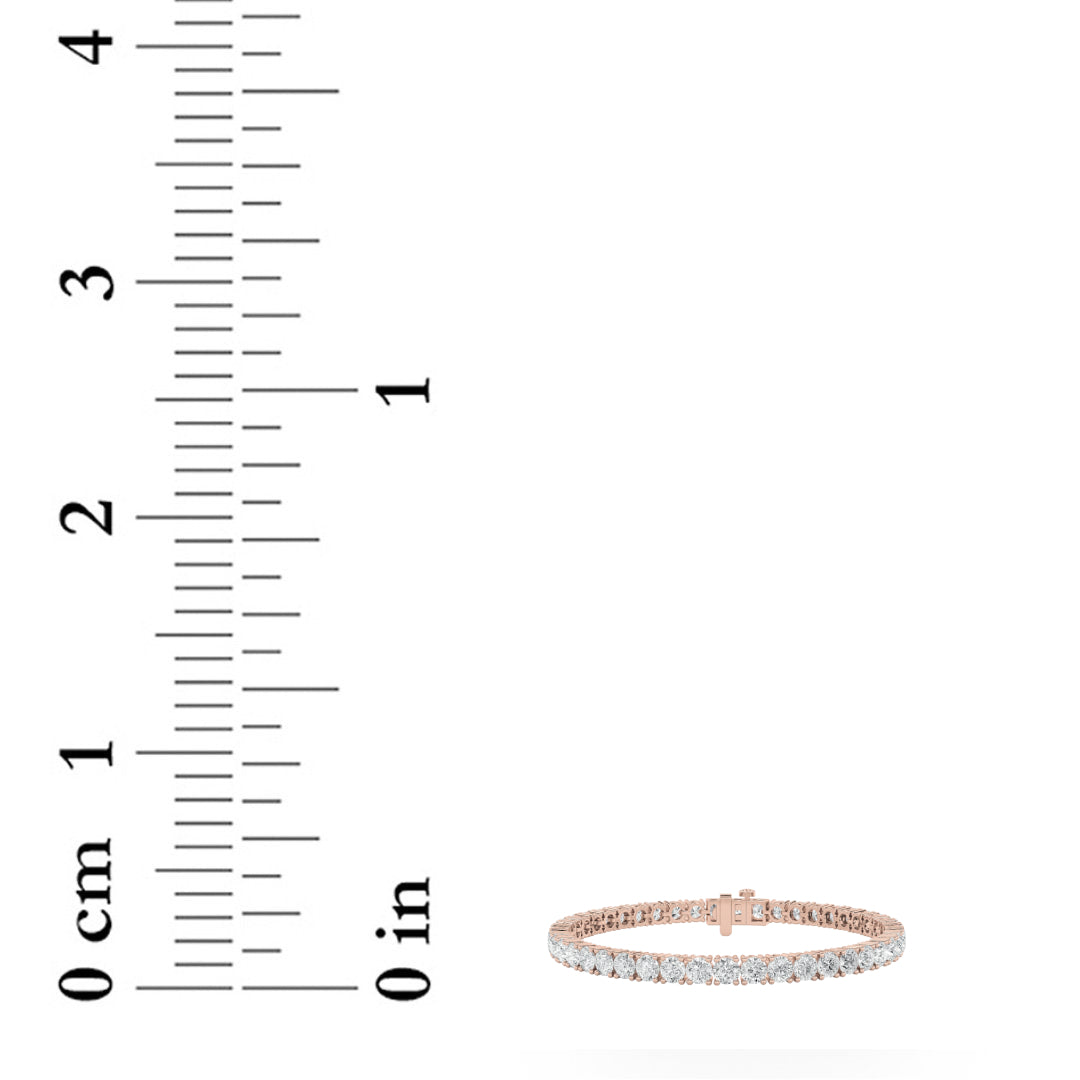 9CTW Round Shaped Lab Grown Diamond (F/VS) Bracelet in 14K Rose Gold