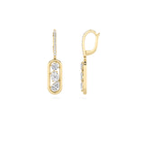 1.5CTW Mixed Shaped Lab Grown Diamond (F/VS) Paperclip Dangle Earrings in 14K Gold