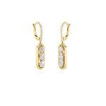 1.5CTW Mixed Shaped Lab Grown Diamond (F/VS) Paperclip Dangle Earrings in 14K Gold