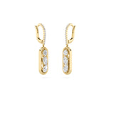 1.5CTW Mixed Shaped Lab Grown Diamond (F/VS) Paperclip Dangle Earrings in 14K Gold