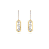 1.5CTW Mixed Shaped Lab Grown Diamond (F/VS) Paperclip Dangle Earrings in 14K Gold