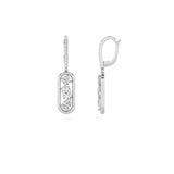 1.75CTW Mixed Shaped Lab Grown Diamond (F/VS) Paperclip Dangle Earrings in 14K Gold