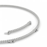 10CTW Round Shaped Lab Grown Diamond (F/VS) Tennis Necklace in 14K White Gold