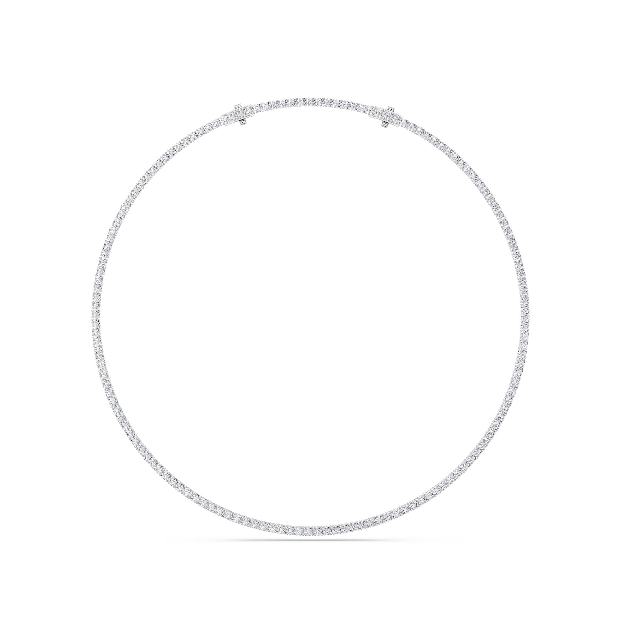 15CTW Round Shaped Lab Grown Diamond (F/VS) Necklace in 14K White Gold