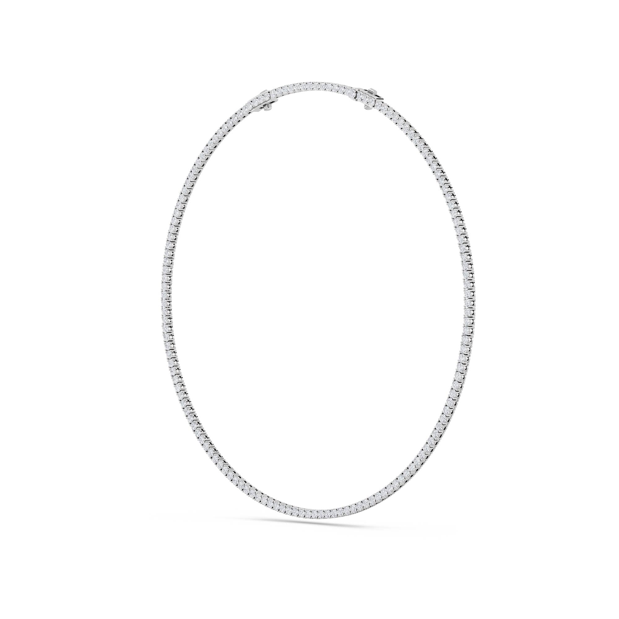 15CTW Round Shaped Lab Grown Diamond (F/VS) Necklace in 14K White Gold