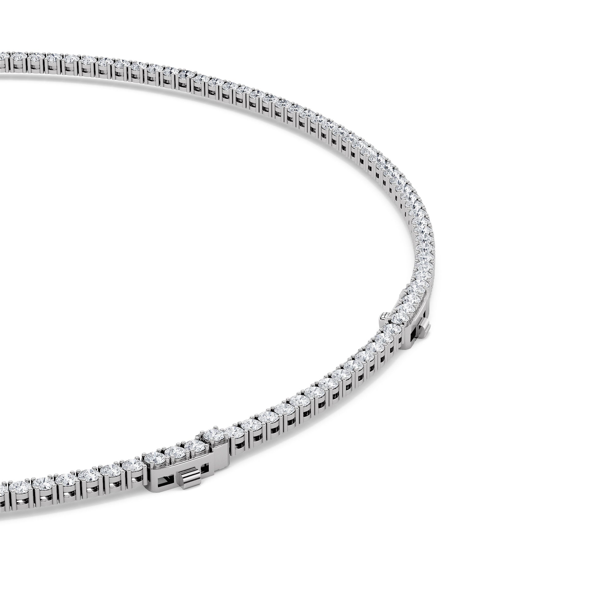 15CTW Round Shaped Lab Grown Diamond (F/VS) Necklace in 14K White Gold