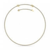 15CTW Round Shaped Lab Grown Diamond Tennis Necklace in 14K Gold (F/VS)