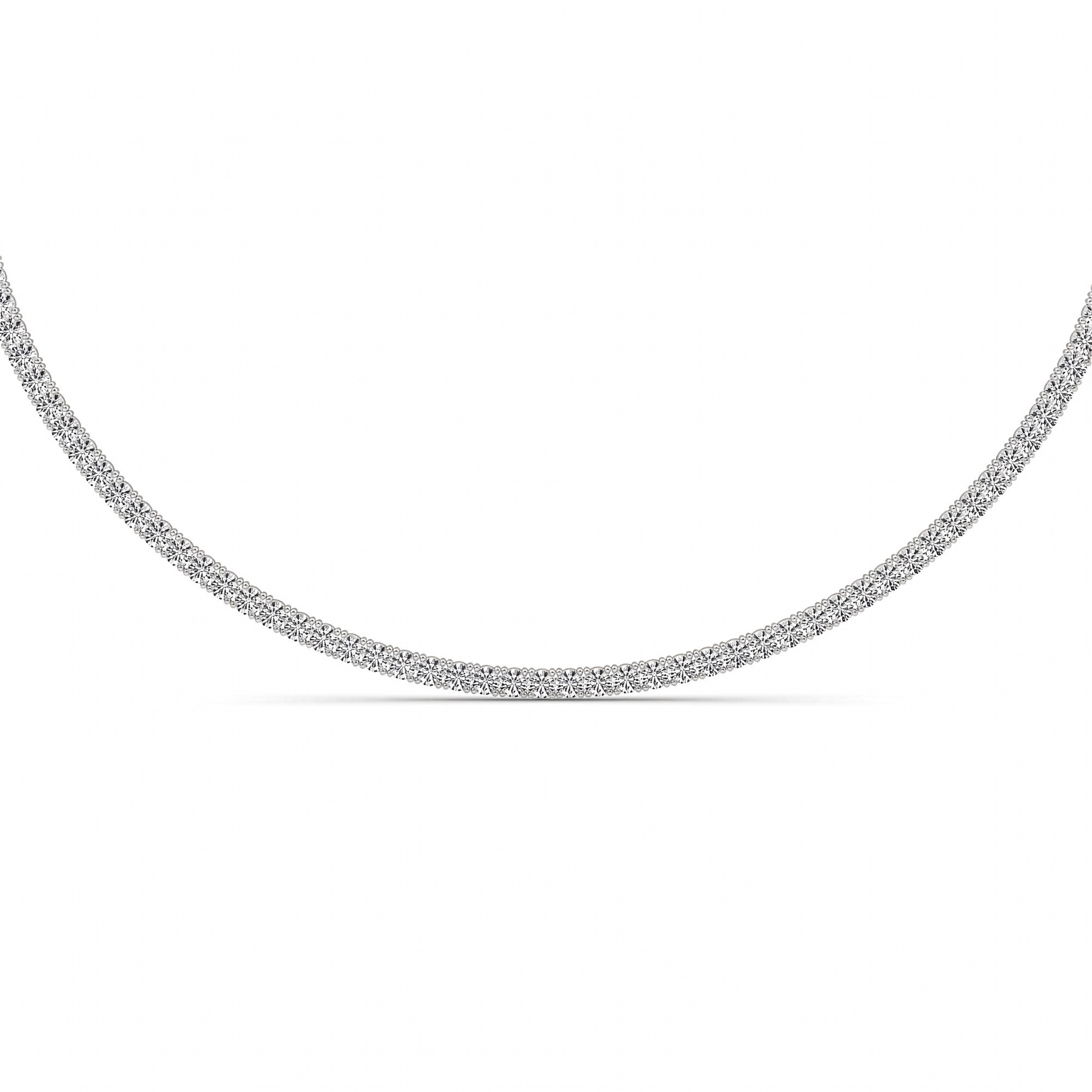 20CTW Round Shaped Lab Grown Diamond (F/VS) Necklace in 14K White Gold
