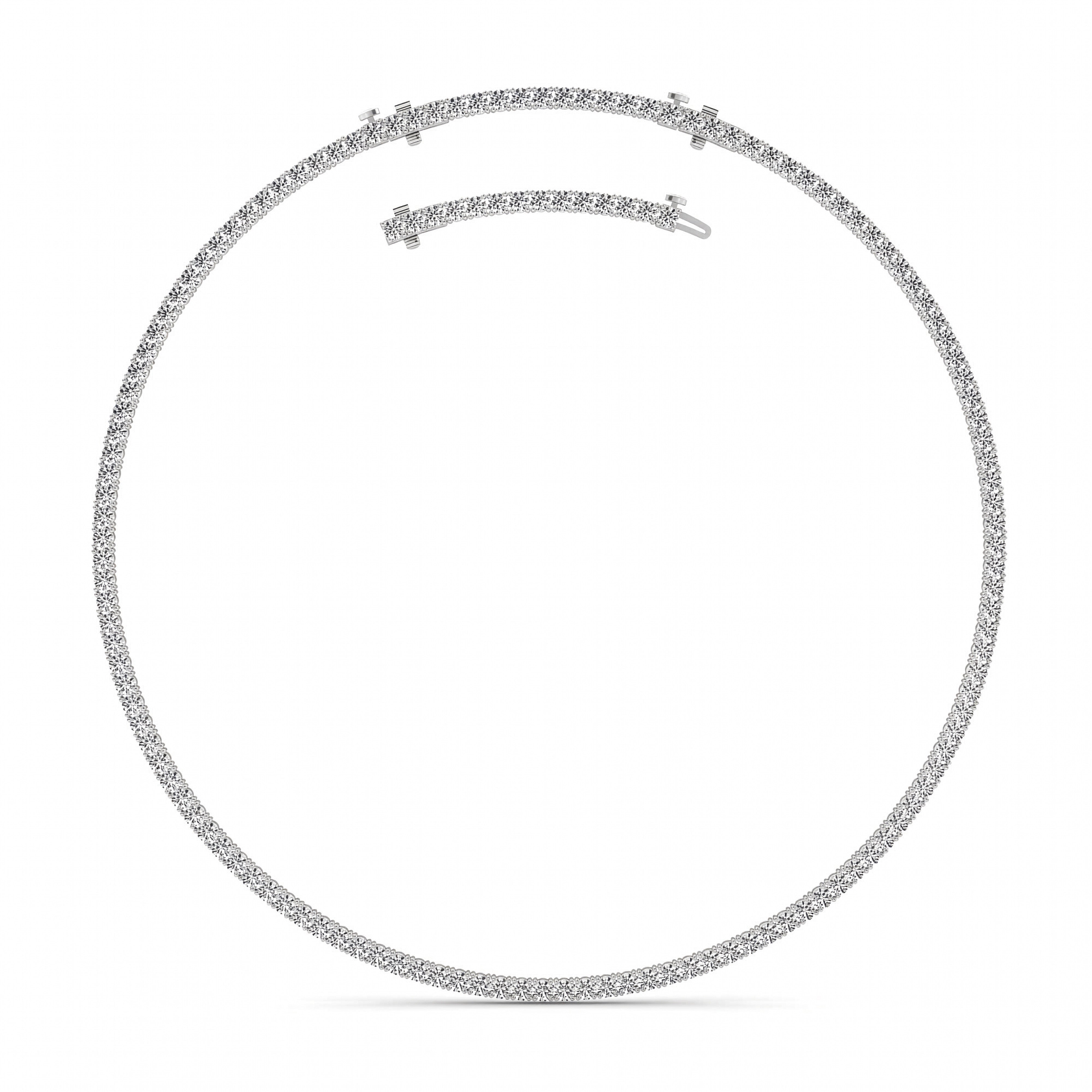20CTW Round Shaped Lab Grown Diamond (F/VS) Necklace in 14K White Gold