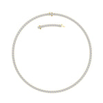 20CTW Round Shaped Lab Grown Diamond Tennis Necklace in 14K Gold (F/VS)