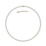 20CTW Round Shaped Lab Grown Diamond Tennis Necklace in 14K Gold (F/VS)