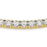 20CTW Round Shaped Lab Grown Diamond Tennis Necklace in 14K Gold (F/VS)