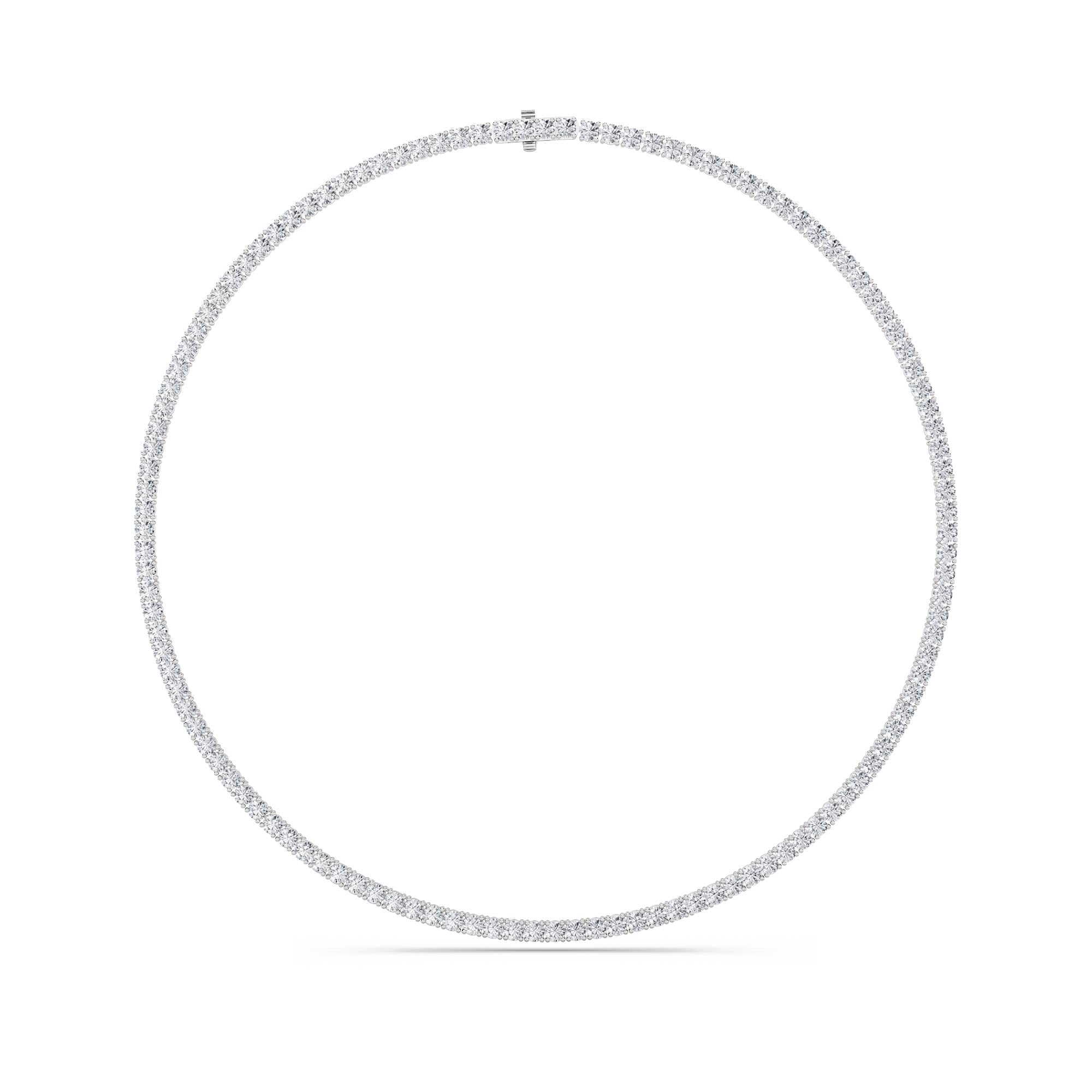 24.2CTW Round Shaped Lab Grown Diamond Tennis Necklace in 14K Gold (F/VS)