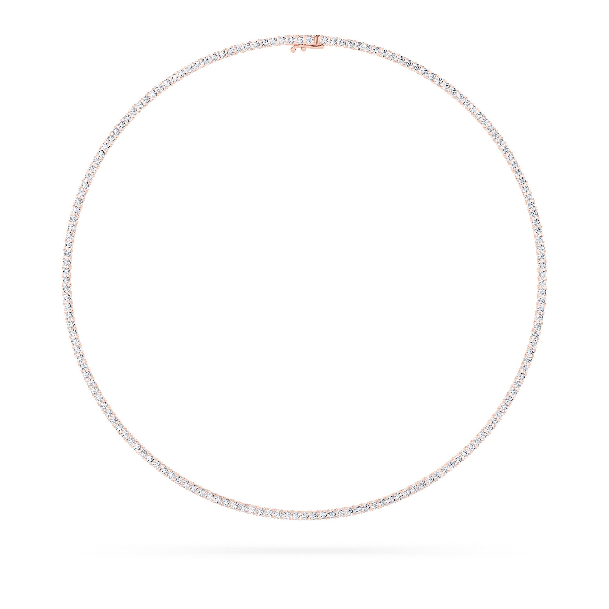 9.5CTW Round Shaped Lab Grown Diamond (F/VS) Petite Line Necklace in 14K Gold