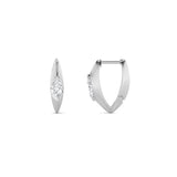 1CTW Marquise Shaped Lab Grown Diamond (F/VS) Solitaire Huggie  Earrings in 14K Gold