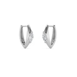 1CTW Marquise Shaped Lab Grown Diamond (F/VS) Solitaire Huggie  Earrings in 14K Gold