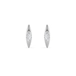 1CTW Marquise Shaped Lab Grown Diamond (F/VS) Solitaire Huggie  Earrings in 14K Gold