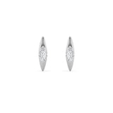 1CTW Marquise Shaped Lab Grown Diamond (F/VS) Solitaire Huggie  Earrings in 14K Gold