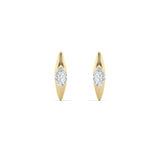 1CTW Marquise Shaped Lab Grown Diamond (F/VS) Solitaire Huggie  Earrings in 14K Gold