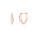 1CTW Marquise Shaped Lab Grown Diamond (F/VS) Solitaire Huggie  Earrings in 14K Gold