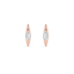 1CTW Marquise Shaped Lab Grown Diamond (F/VS) Solitaire Huggie  Earrings in 14K Gold