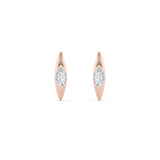 1CTW Marquise Shaped Lab Grown Diamond (F/VS) Solitaire Huggie  Earrings in 14K Gold