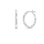 4CTW Emerald Shaped Lab Grown Diamond (F/VS) Earring in 14K White Gold