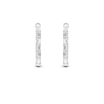 4CTW Emerald Shaped Lab Grown Diamond (F/VS) Earring in 14K White Gold