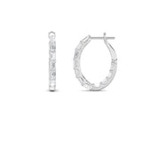 4CTW Emerald Shaped Lab Grown Diamond (G/VS) Inside Out Hoop Earrings in 14K Gold