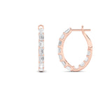 4.25CTW Emerald Shaped Lab Grown Diamond (G/VS) Inside Out Hoop Earrings in 14K Gold