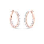 4.25CTW Emerald Shaped Lab Grown Diamond (G/VS) Inside Out Hoop Earrings in 14K Gold