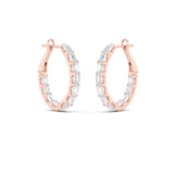 4.25CTW Emerald Shaped Lab Grown Diamond (G/VS) Inside Out Hoop Earrings in 14K Gold