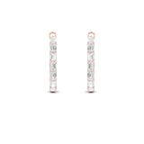 4.25CTW Emerald Shaped Lab Grown Diamond (G/VS) Inside Out Hoop Earrings in 14K Gold