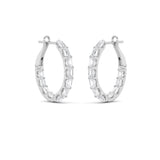 4.75CTW Emerald Shaped Lab Grown Diamond (G/VS) Inside Out Hoop Earrings in 14K Gold