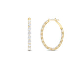6CTW Oval Shaped Lab Grown Diamond (F/VS) Inside Out Hoop Earrings in 14K Gold