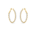 6CTW Oval Shaped Lab Grown Diamond (F/VS) Inside Out Hoop Earrings in 14K Gold