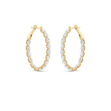 6CTW Oval Shaped Lab Grown Diamond (F/VS) Inside Out Hoop Earrings in 14K Gold