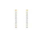 6CTW Oval Shaped Lab Grown Diamond (F/VS) Inside Out Hoop Earrings in 14K Gold