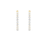 6CTW Oval Shaped Lab Grown Diamond (F/VS) Inside Out Hoop Earrings in 14K Gold