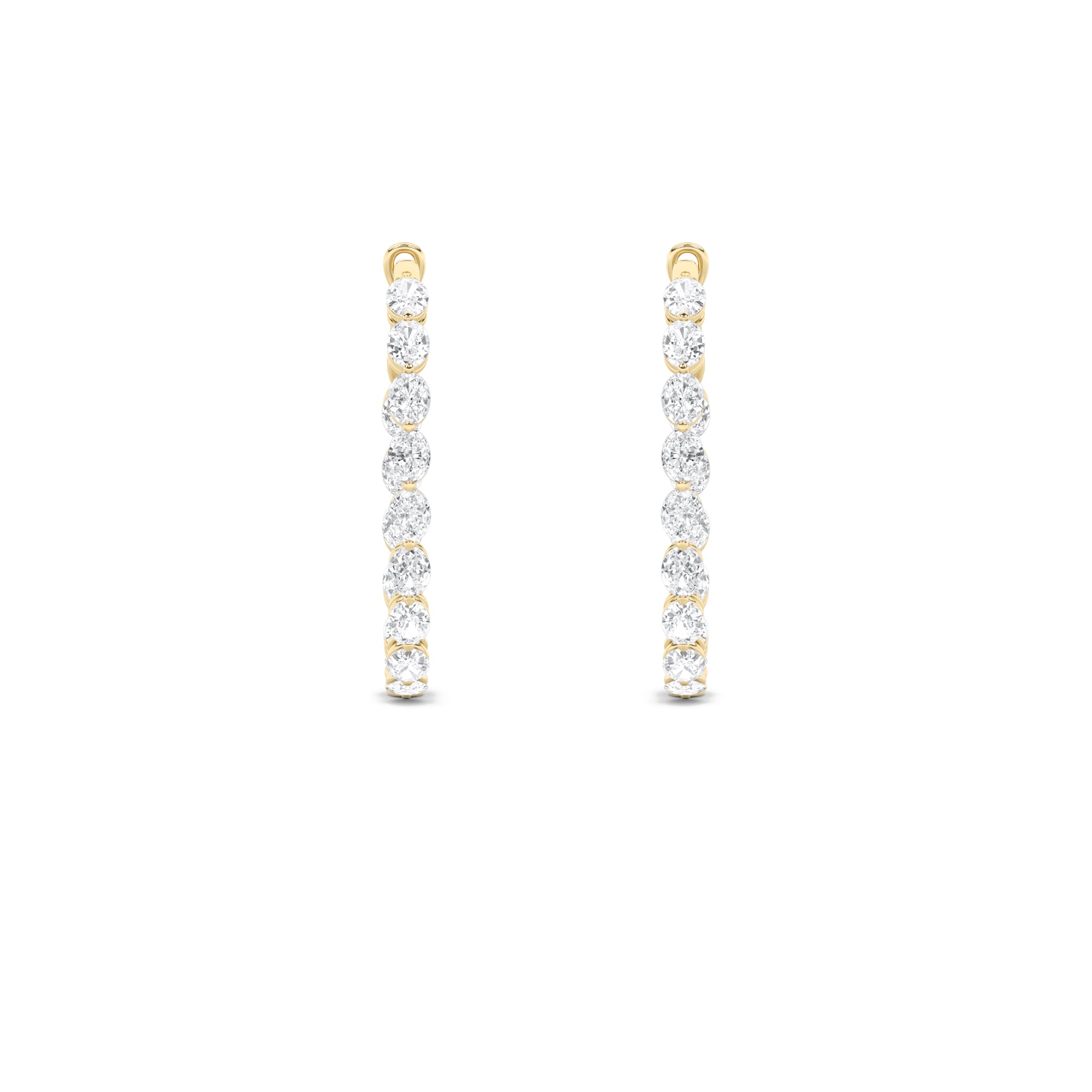 6CTW Oval Shaped Lab Grown Diamond (F/VS) Inside Out Hoop Earrings in 14K Gold