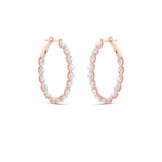 6CTW Oval Shaped Lab Grown Diamond (F/VS) Inside Out Hoop Earrings in 14K Gold
