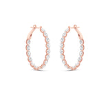 6CTW Oval Shaped Lab Grown Diamond (F/VS) Inside Out Hoop Earrings in 14K Gold