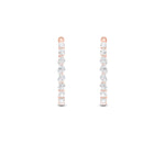 6CTW Oval Shaped Lab Grown Diamond (F/VS) Inside Out Hoop Earrings in 14K Gold