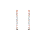 6CTW Oval Shaped Lab Grown Diamond (F/VS) Inside Out Hoop Earrings in 14K Gold
