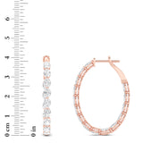 6CTW Oval Shaped Lab Grown Diamond (F/VS) Inside Out Hoop Earrings in 14K Gold